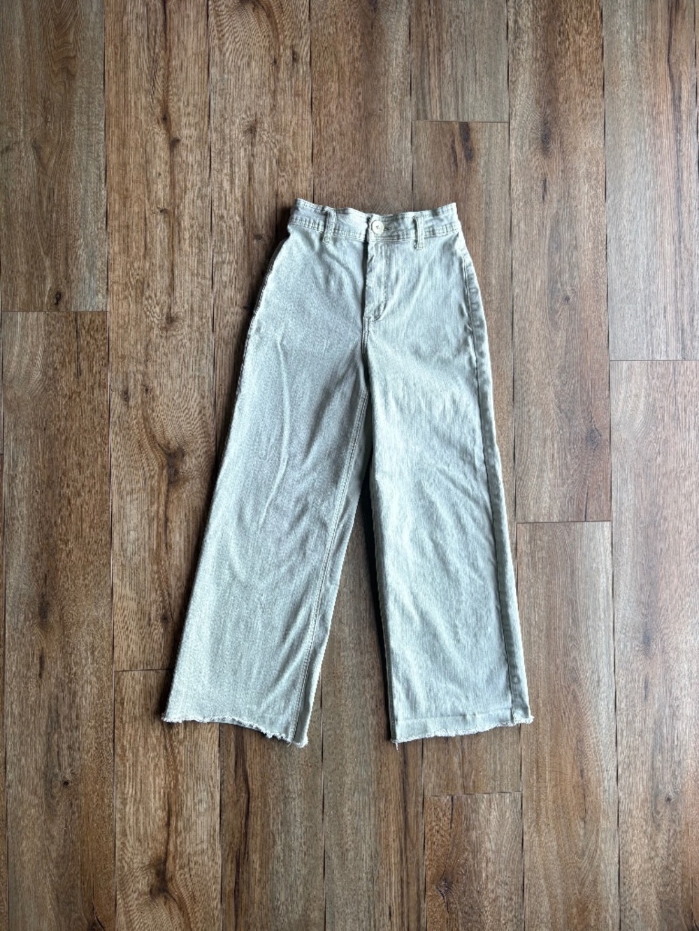 Oat New York Jeans High Rise Wide Leg Stretch Light Green Women’s Size 4/27